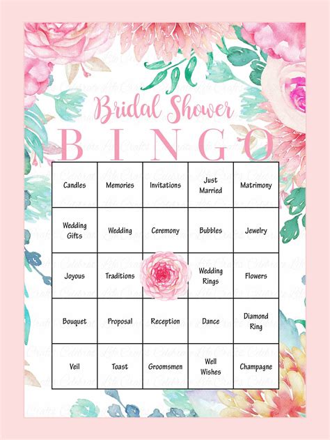 Bridal Shower Bingo Free Printable